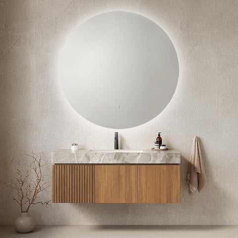 Amelie Lumi Round LED Mirror Frameless 900mm (Touchless Sensor & Auto Demister)