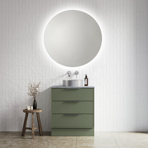 Amelie Lumi Round LED Mirror Frameless 700mm (Touchless Sensor & Auto Demister)
