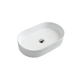 Amelie Deauville Above Counter Fluted Pill Basin 580mm (No Overflow) Gloss White BDOKIN580FLAVB