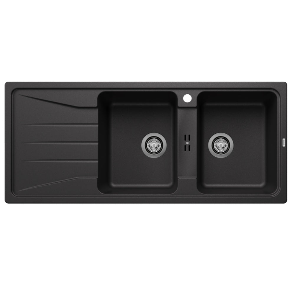 BLANCO SONA 8S Sink Inset Double Bowl With Left Hand Drainer 1160mm (1 Taphole) Anthracite 528076