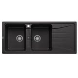 BLANCO SONA 8S Sink Inset Double Bowl With Right Hand Drainer 1160mm (1 Taphole) Anthracite 528079