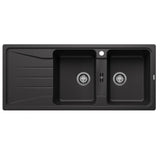 BLANCO SONA 8S Sink Inset Double Bowl With Left Hand Drainer 1160mm (1 Taphole) Anthracite 528076