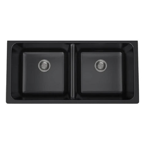 ACL Cora Granite Sink Double Bowl 833X467X240 Black PGR8346D-MB