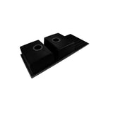 Arete Stone Kitchen Sink Black Granite Quartz Double Bowls Drainboard Top/Undermount 1160x500x200mm OX1150.KS