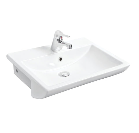 Argent Mode Semi Recessed Basin 550mm (3 Taphole) White FC14TUL07