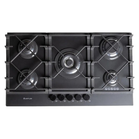 Artusi Built-In Gas Cooktop 900mm Nano Matte Black AGH9500NB