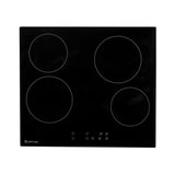Artusi Vitro Ceramic Cooktop 60cm 4 Zone Black Glass PACC60