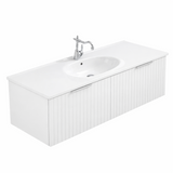 Fienza Bayview Wall Hung Vanity 1200mm 2 Doors Ultra White Matt / Rotondo Top B120W-R