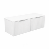 Fienza Bayview Wall Hung Vanity 1200mm 2 Doors Ultra White Matt / Dolce Top B120W-D