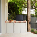 Artusi 3 Burner Built In Gas BBQ 80cm w/ Cast Iron Trivets Matte Black ABBQ2MB