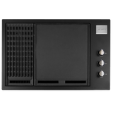 Artusi 3 Burner Built In Gas BBQ 80cm w/ Cast Iron Trivets Matte Black ABBQ2MB