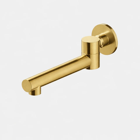 Amelie Essentiel Swivel Bath Spout 220mm Round Brush Brass BDO18105BG