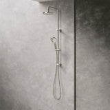 Amelie Essentiel Twin Shower Rail Set w/ 200mm Round Head Brushed Nickel BDO18201BN