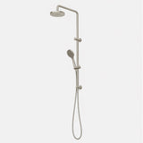 Amelie Essentiel Twin Shower Rail Set w/ 200mm Round Head Brushed Nickel BDO18201BN
