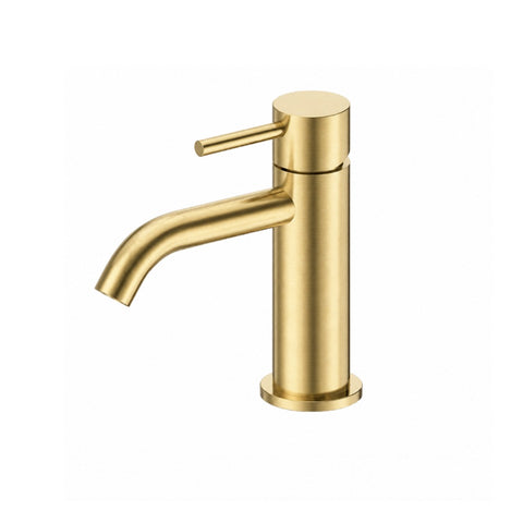 Amelie Royale II Basin Mixer Pin Curved Spout Brushed Gold BDO25B014BG