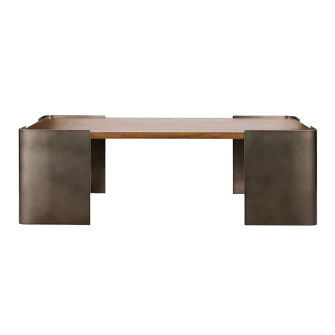 Grand Designs Asher Coffee Table Antique Chrome/Walnut 110x60x35 CM