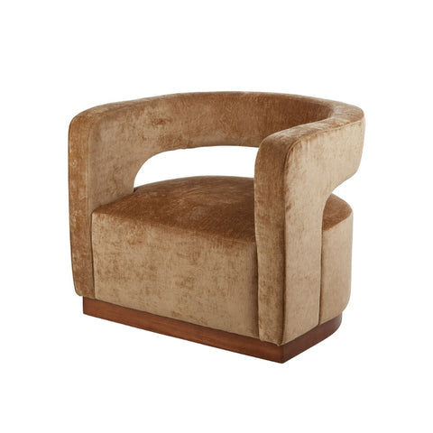 Grand Designs Gold Aged Velvet Armchair Gold/Walnut 90x83x74cm