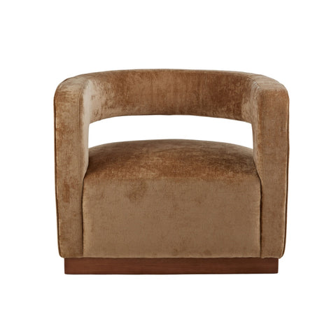 Grand Designs Gold Aged Velvet Armchair Gold/Walnut 90x83x74cm