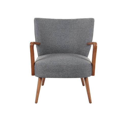 Academy Darcy Armchair Grey Herringbone/Walnut 66.5x73.5x81.5cm
