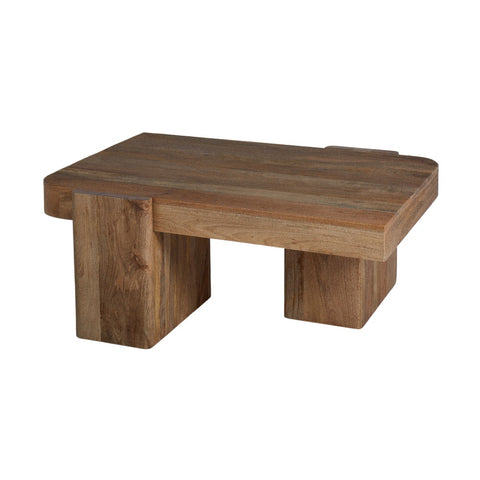 Grand Designs Wooden Block Coffee Table Natural Timber 100x100x45cm