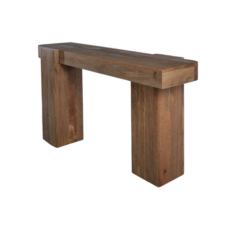 Grand Designs Wooden Block Console Table Natural Timber 152x43x76cm