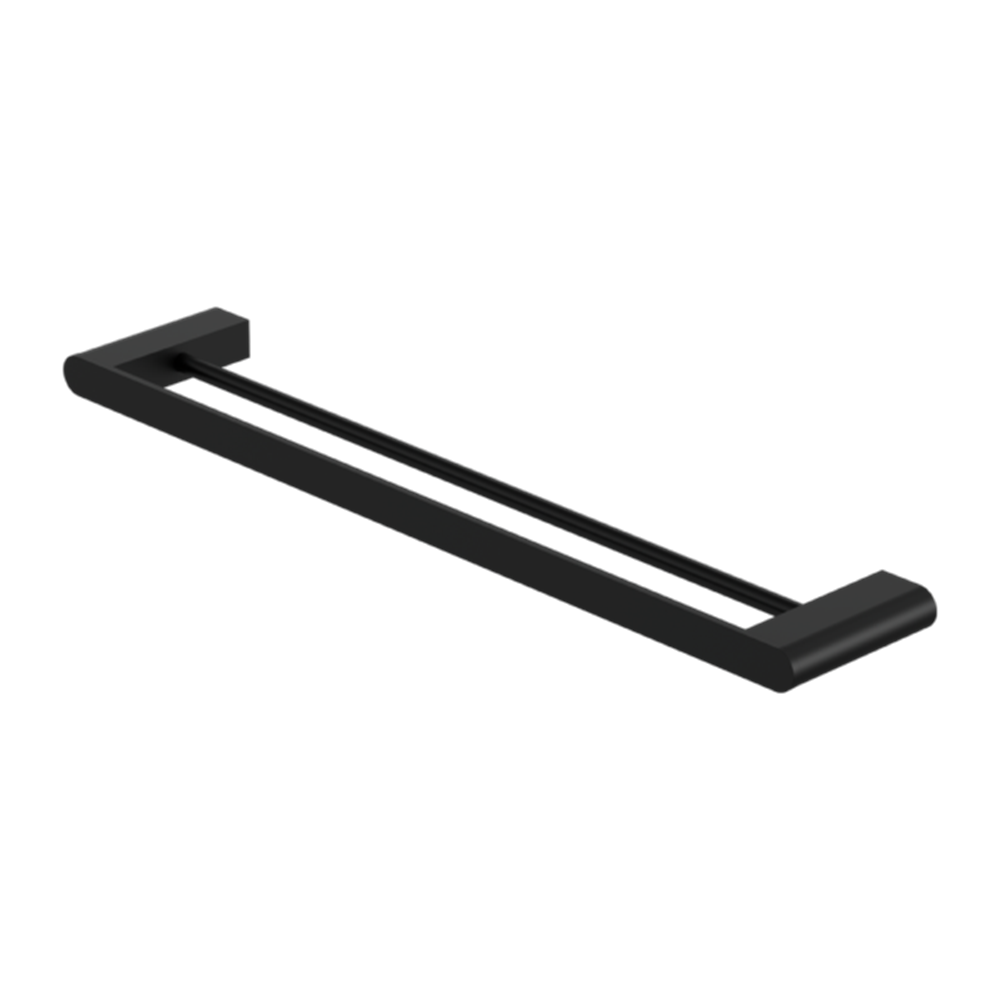 Amelie Royale Premium Double Towel Rail 600mm Matte Black BDO9024DMB