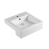 Fienza Jacinta Semi Recessed Basin 480x460mm (3 Taphole) Gloss White RB8050J-3