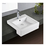 Fienza Jacinta Semi Recessed Basin 480x460mm (3 Taphole) Gloss White RB8050J-3