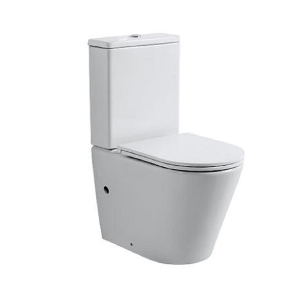 Amelie Deauville Straight Back to Wall Toilet Tornado Flush w/ Soft Close UF Seat White BDOLUNWFPWSS