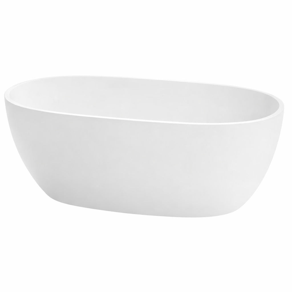 Amelie Deauville 1500 Egg Freestanding Bath 1500x740x560mm Matte White (No Overflow) BDOSOR1500FB-MW