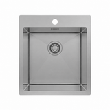 Amelie Deauville Kitchen Sink w/ 1 Taphole (Topmount) 450x450x250mm (With Overflow) Stainless Steel BDOSSTRATL35-OF
