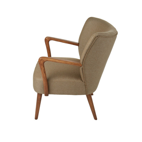 Academy Darcy Mid Century Armchair Mustard Herringbone/Walnut 66.5x73.5x81cm