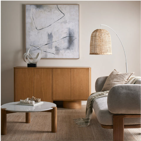 Grand Designs Ulan Coffee Table White/Oak 86x86x36cm