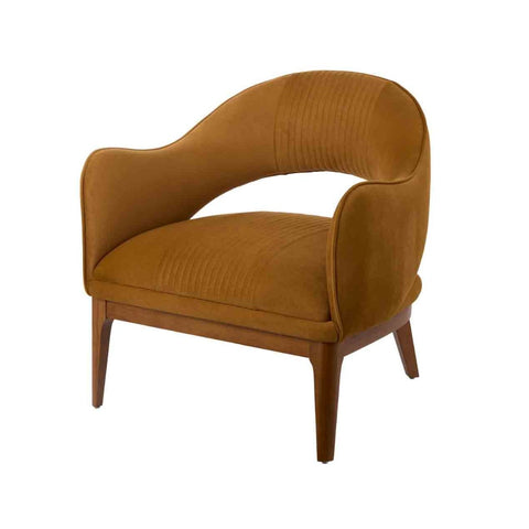 Academy Edwin Armchair Mustard/Walnut 78x74x75cm
