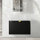 Otti Marlo Wall Hung Cabinet Only 900x460x550mm Matte Black Plywood w/ Black Handle (Cabinet Only) MA900B