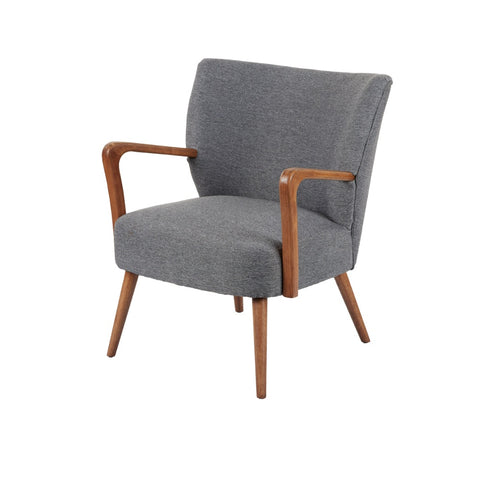 Academy Darcy Armchair Grey Herringbone/Walnut 66.5x73.5x81.5cm