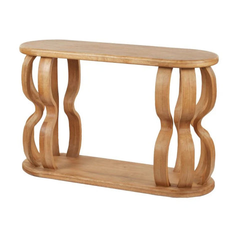 Amalfi Billow Console Table Natural Timber 120x40.5x76cm