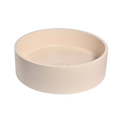 Eva Concrete Basin Circle 390mm Oat BEQCO1-O