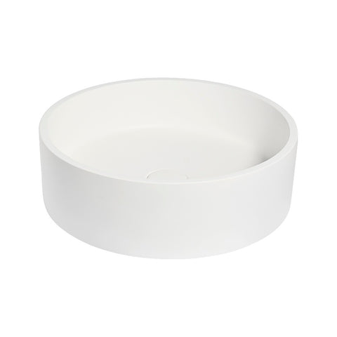 Eva Concrete Basin Circle 390mm White BEQCO1-W