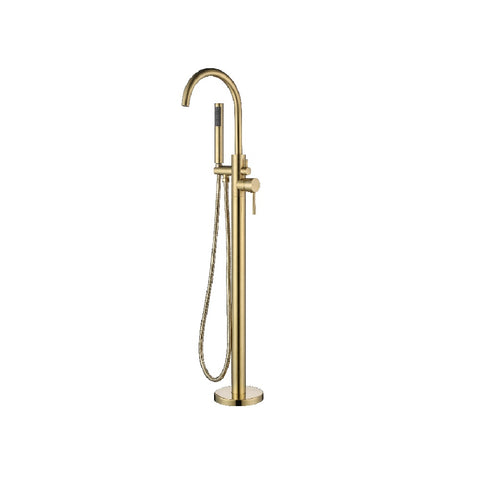 P&P Otus Freestanding Bath Mixer with Hand Shower Brushed Gold BF2072BG