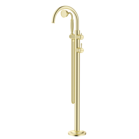 Bella Vista Mica Heritage Freestanding Bath Mixer with Hand Shower French Gold BFM-HS-4-FG