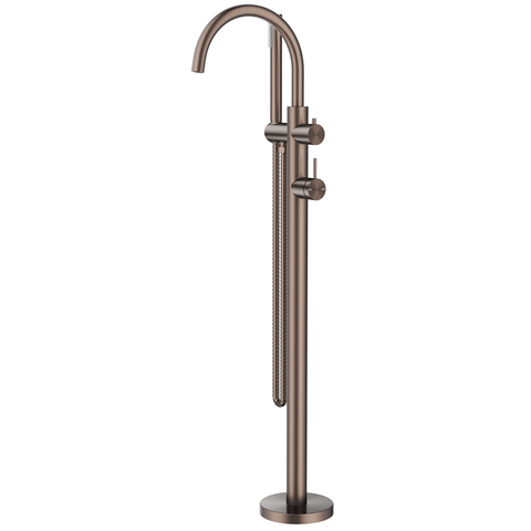 Bella Vista Mica Freestanding Bath Mixer with Hand Shower Dusk Bronze BFM-HS-5-DB