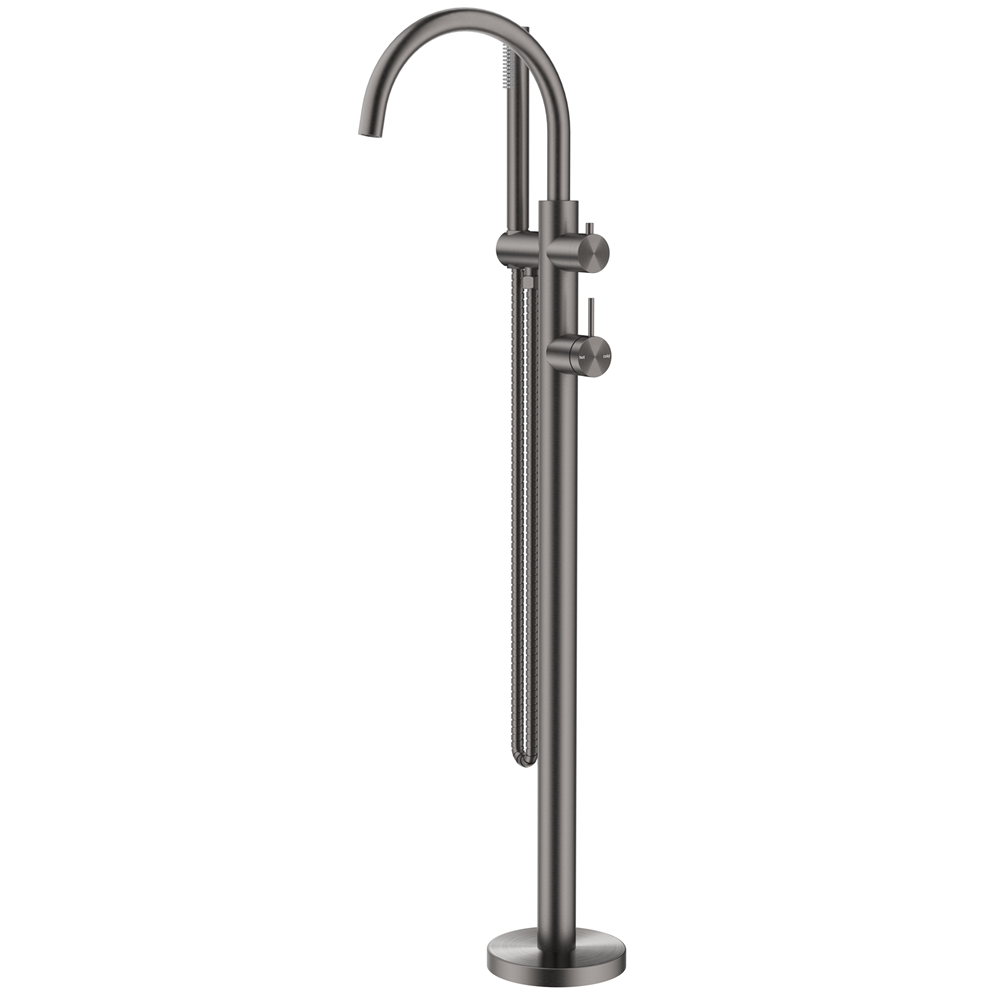 Bella Vista Mica Freestanding Bath Mixer with Hand Shower Gunmetal BFM-HS-5-GM