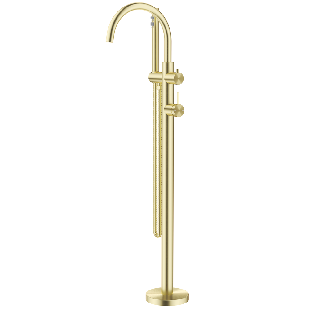 Bella Vista Mica Freestanding Bath Mixer with Hand Shower French Gold BFM-HS-5-FG
