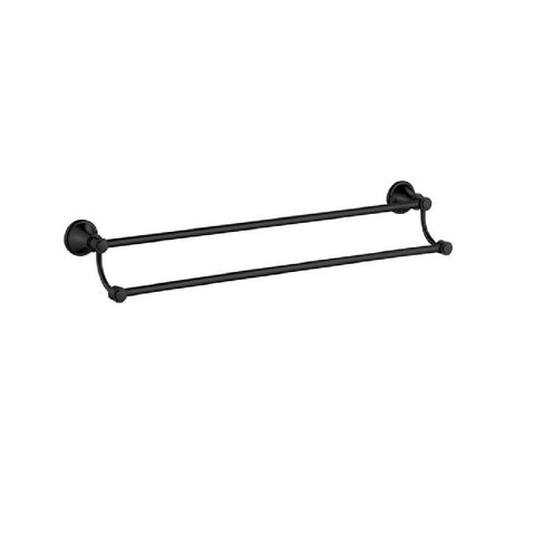 Ikon Clasico Double Towel Rail 600mm Matte Black 66502-600MB