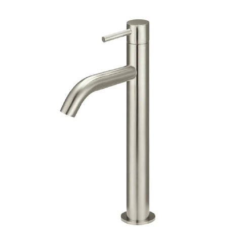 Meir Piccola Tall Basin Mixer Tap w/ 130mm Spout PVD Brushed Nickel MB03XL.01-PVDBN