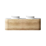 Otti Bondi Curve Wall Hung Vanity 1500mm Natural Oak / Matte White Top BO1500NST-MW
