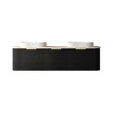 Otti Bondi Curve Wall Hung Vanity 1800mm Black Oak / Sand Dune Top BO1800BST-SD