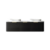 Otti Bondi Curve Wall Hung Vanity 1800mm Black Oak / Matte White Top BO1800BST-MW