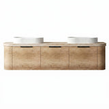 Otti Bondi Curve Wall Hung Vanity 1800mm Natural Oak / Sand Dune Top BO1800NST-SD